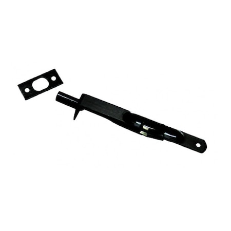 Cal-Royal 6 Brass Security Bolt, Round End, 1 Throw, US1 Black MB85R-1